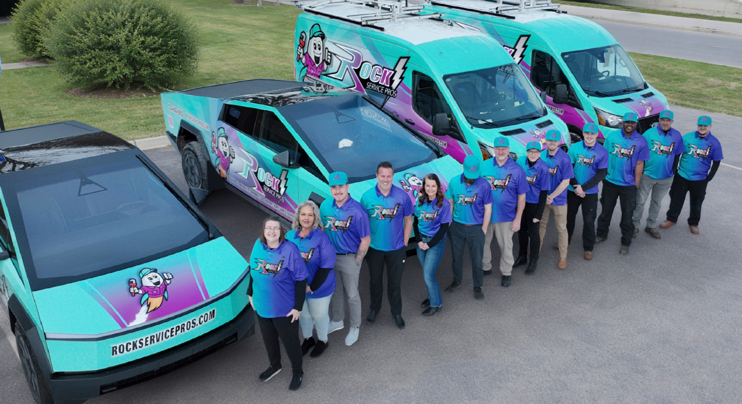 The Rock Service Pros team outside the Livonia office